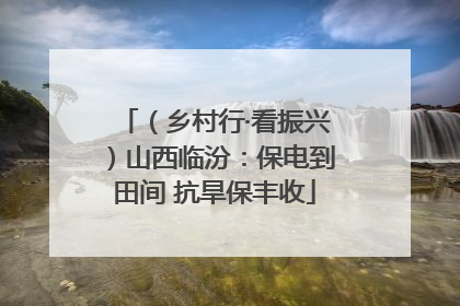 （乡村行·看振兴）山西临汾：保电到田间 抗旱保丰收