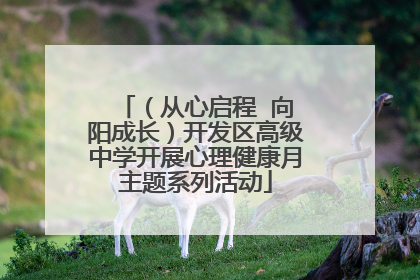 （从心启程  向阳成长）开发区高级中学开展心理健康月主题系列活动