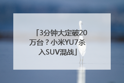 3分钟大定破20万台？小米YU7杀入SUV混战