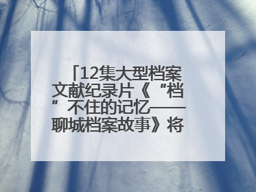12集大型档案文献纪录片《“档”不住的记忆——聊城档案故事》将于近期播出