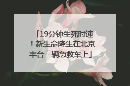 19分钟生死时速！新生命降生在北京丰台一辆急救车上