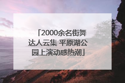 2000余名街舞达人云集 平原湖公园上演动感热潮