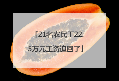 21名农民工22.5万元工资追回了
