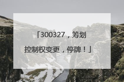 300327，筹划控制权变更，停牌！