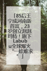 85后王宁成河南新首富，23岁创立泡泡玛特！旗下Labubu全球爆火“一娃难求”