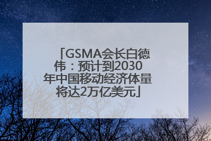GSMA会长白德伟：预计到2030年中国移动经济体量将达2万亿美元