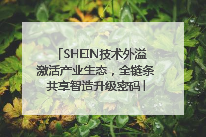 SHEIN技术外溢激活产业生态，全链条共享智造升级密码